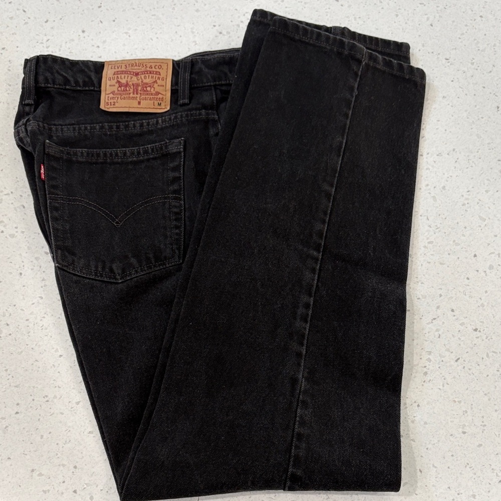 Levi's Black Straight Leg Slim Fit Men's Jeans Size 14